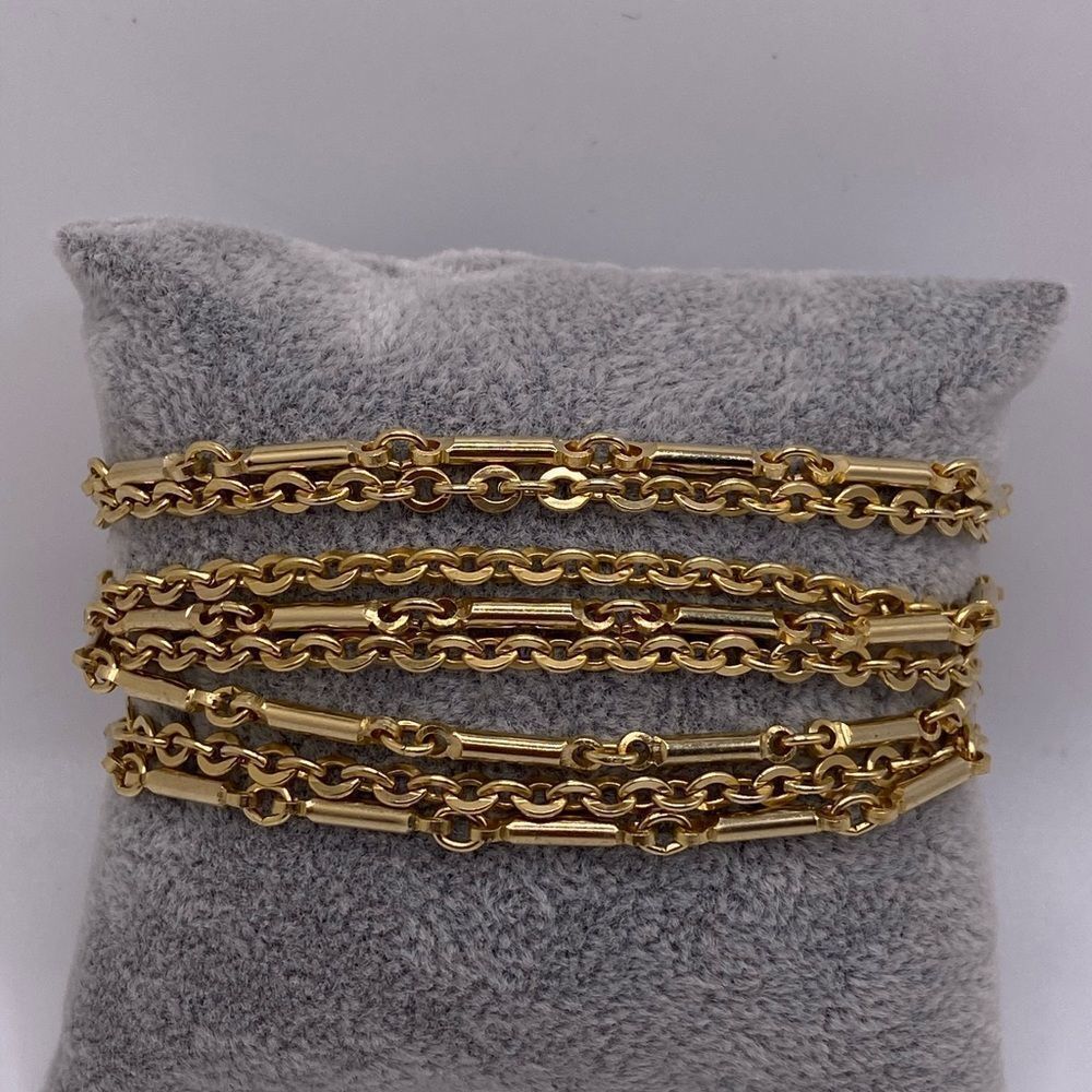 Vintage Lisner Gold Tone Multi Chain And Design Statement Bracelet